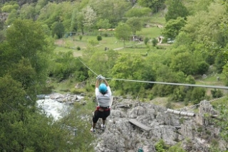 Tyrolienne au dessus de l Eyrieux